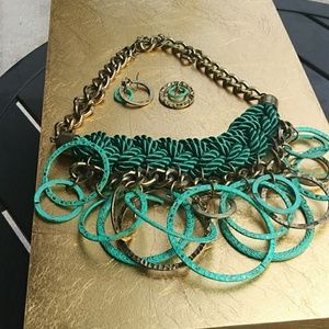 BIG SALE Turquoise Necklace Earnings